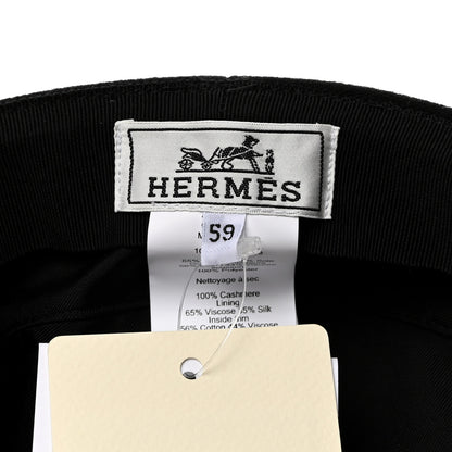 Hermes Cashmere Womens Deauville Cap 59 Black 9 of 10