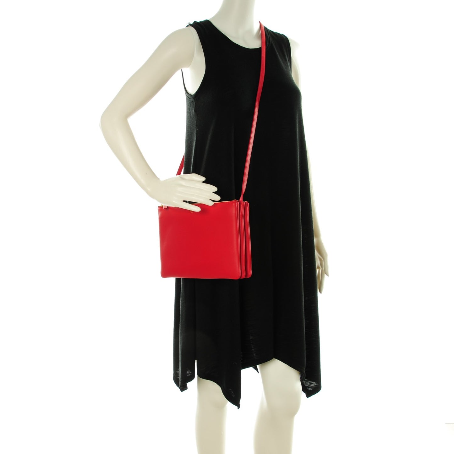 Lambskin Large Trio Crossbody Bag Red