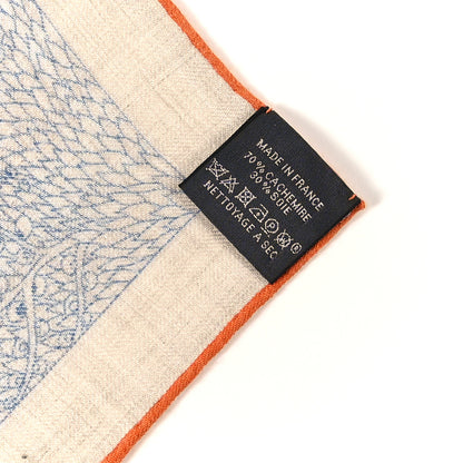 Hermes Cashmere Silk Retour a la Nature 140 Bleu Jean Rose Vert 4 of 6