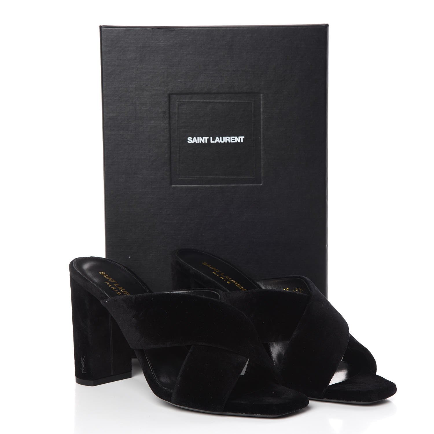 Saint Laurent Velvet LouLou 95 Mules 41 Black 8 of 8