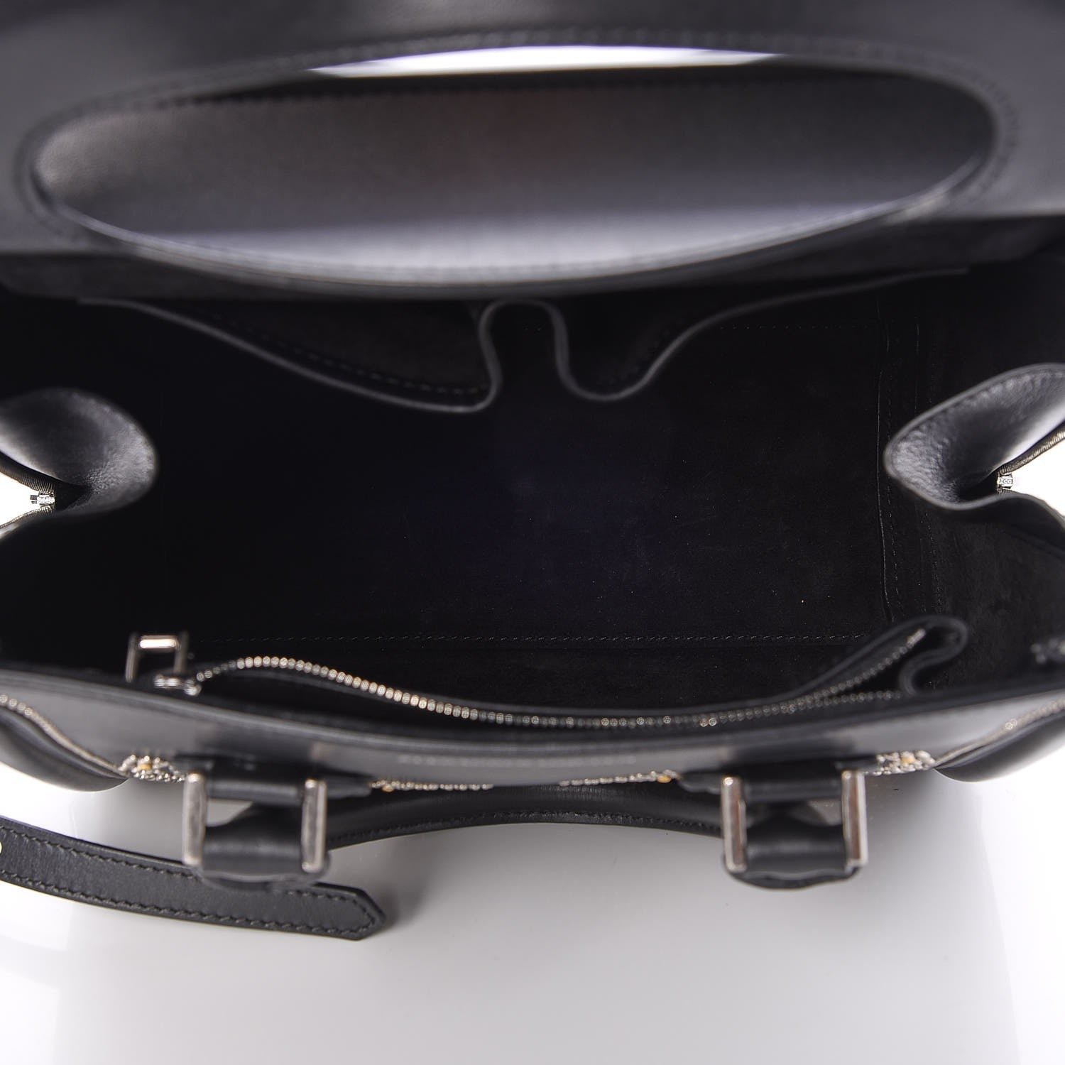 Alexander McQueen Calfskin Floral Studded Small Heroine Black 5 of 9