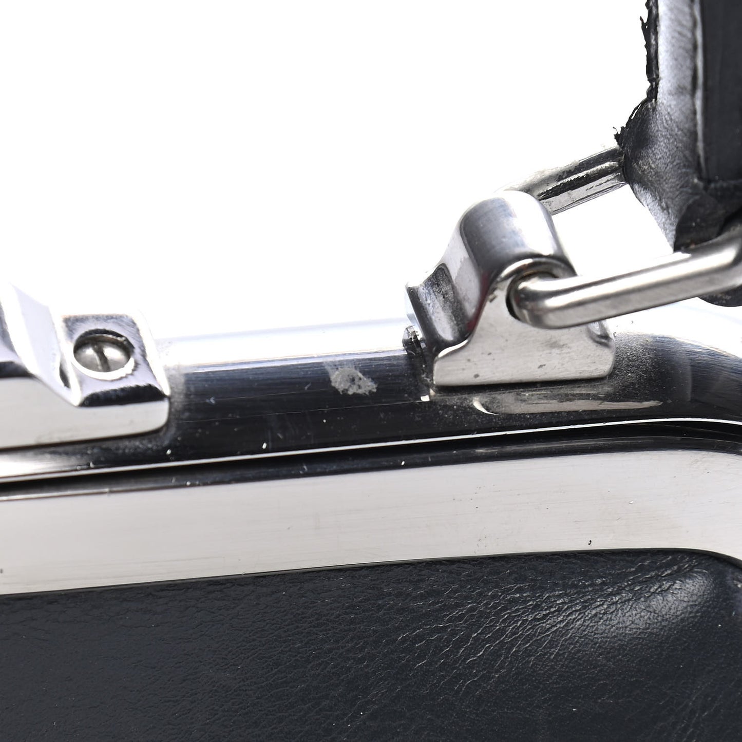 Calfskin Top Handle Frame Bag Black