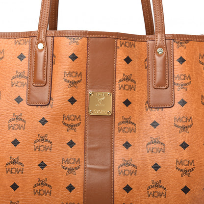 MCM Visetos Medium Liz Reversible Shopper Tote Cognac 9 of 10
