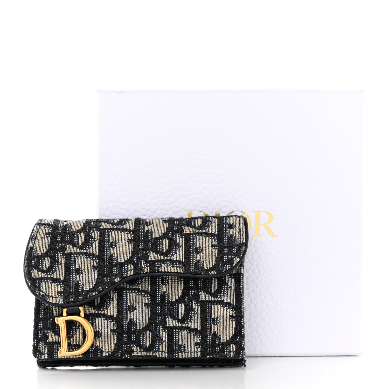 Christian Dior Oblique Saddle Card Holder Blue 11 of 11
