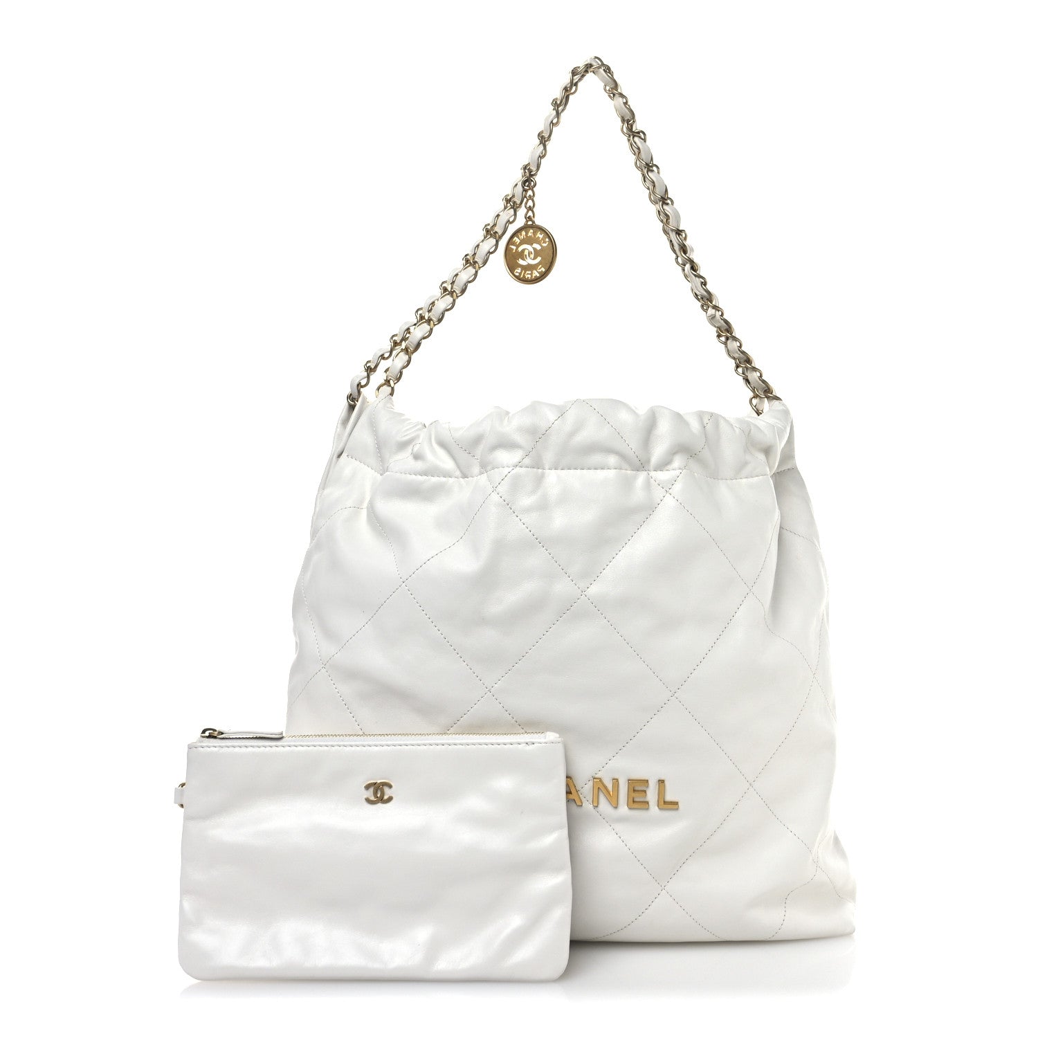 Chanel Shiny Calfskin Quilted Chanel 22 White 3 of 12