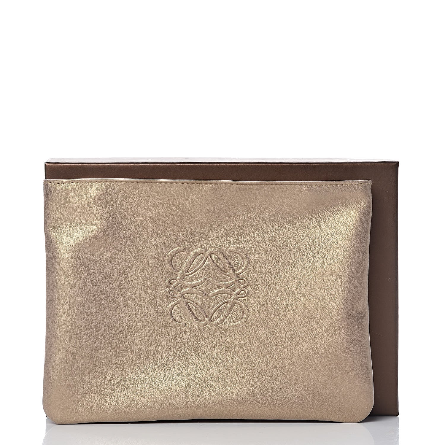 Loewe Metallic Lambskin Cosmetic Pouch Gold 9 of 9