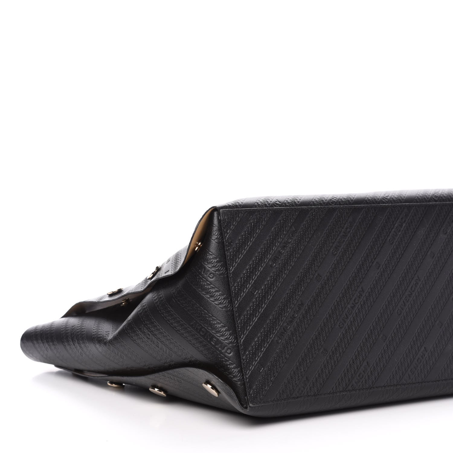 Givenchy Calfskin Chain Embossed Medium Bond Shopper Tote Black 8 of 10