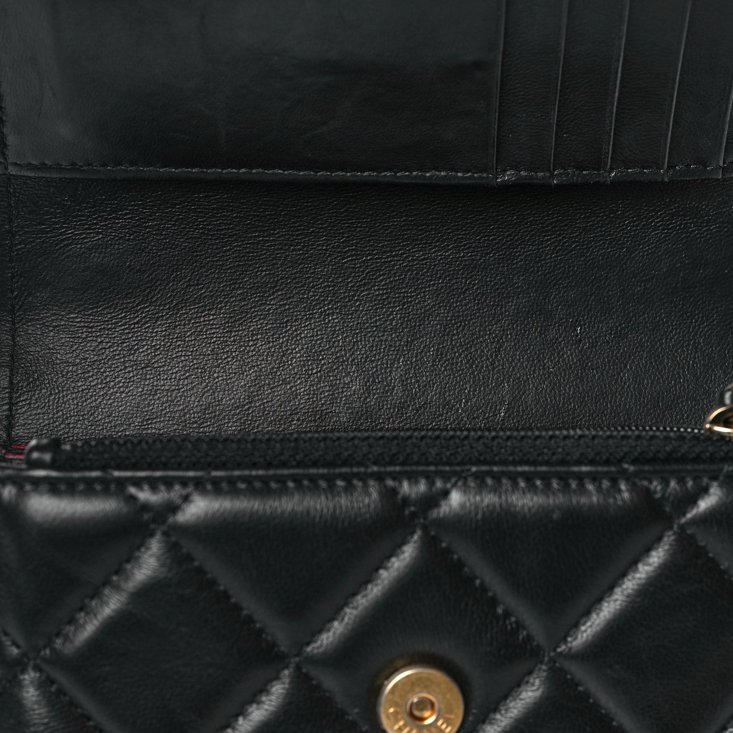Chanel Lambskin Enamel Quilted Pending CC Clutch With Chain Black 11 of 13