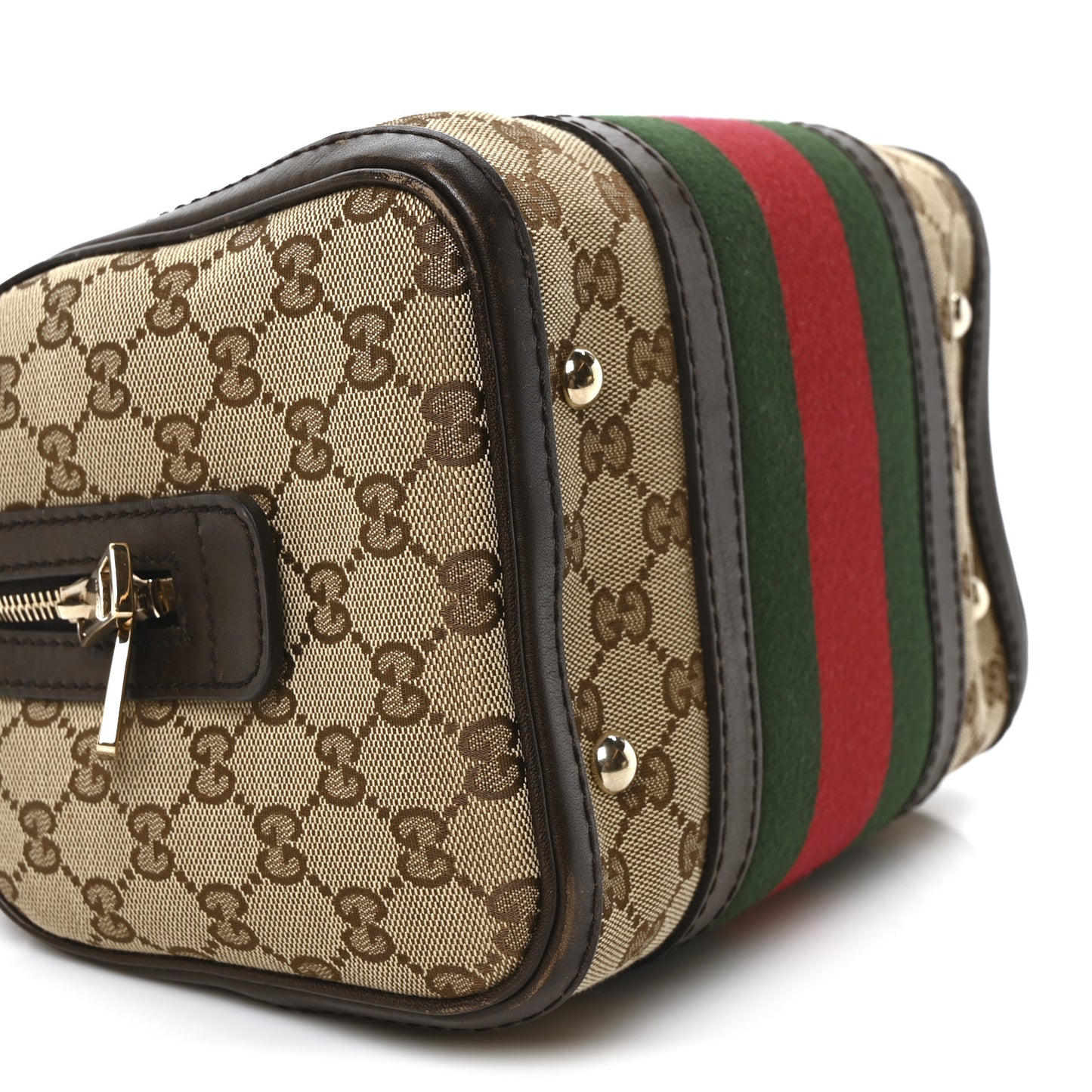 Monogram Vintage Web Small Boston Dark Brown