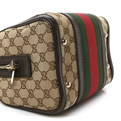 Gucci Monogram Vintage Web Small Boston Dark Brown 9 of 12