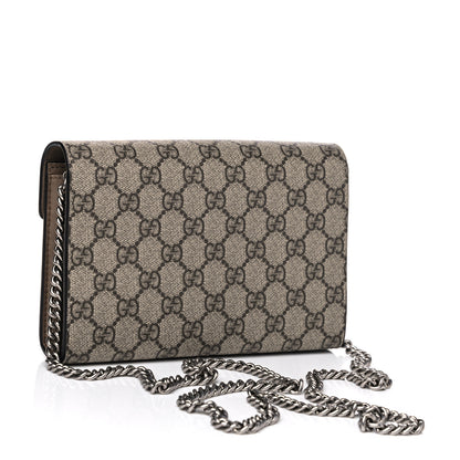 Gucci GG Supreme Monogram Mini Dionysus Chain Wallet Beige Taupe 3 of 13