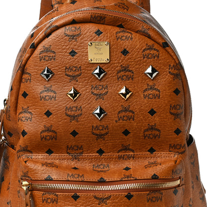 MCM Visetos Medium Sprinkle Stud Stark Backpack Cognac 7 of 9