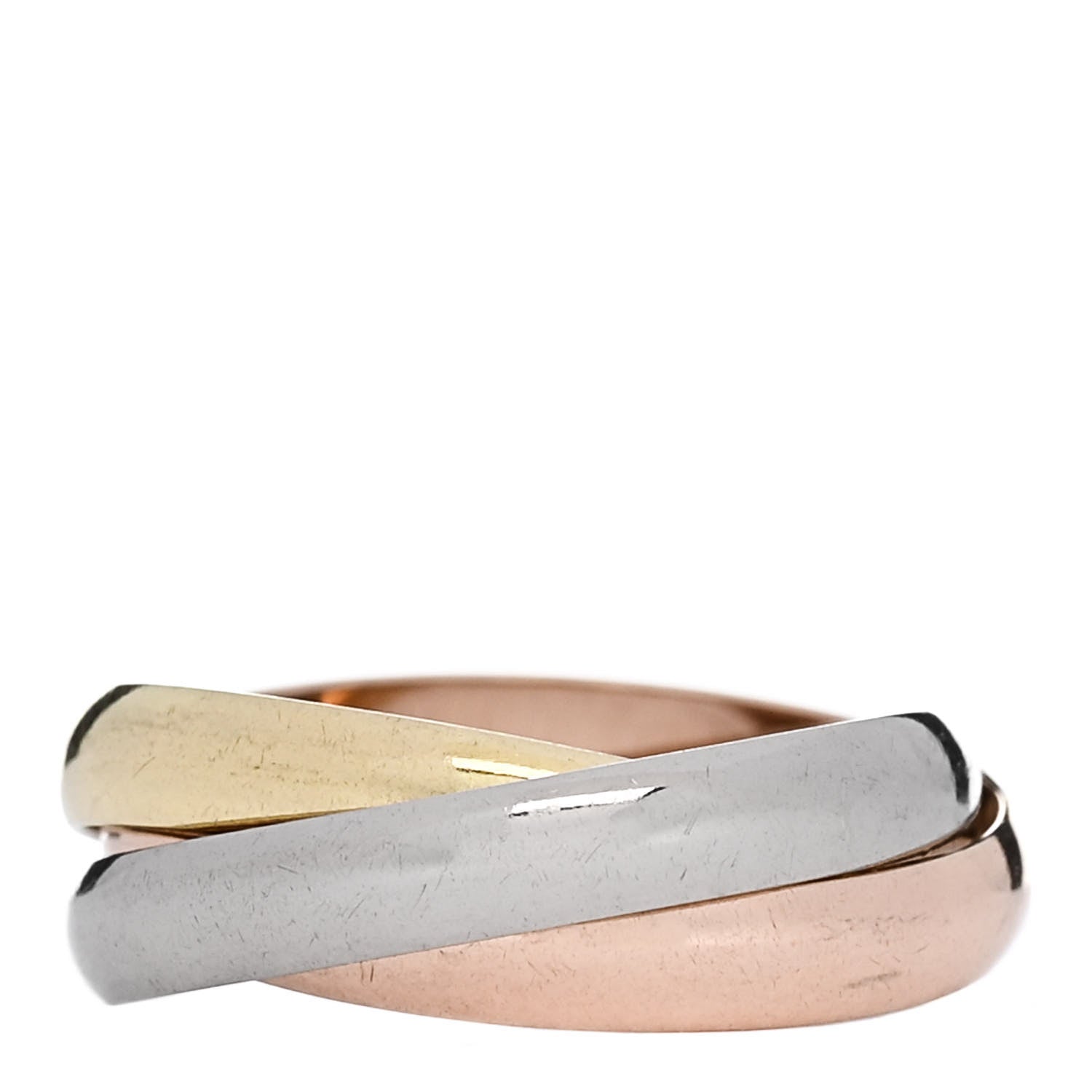 Cartier 18K Pink Yellow White Gold Small Trinity Ring 47 4 3 of 6