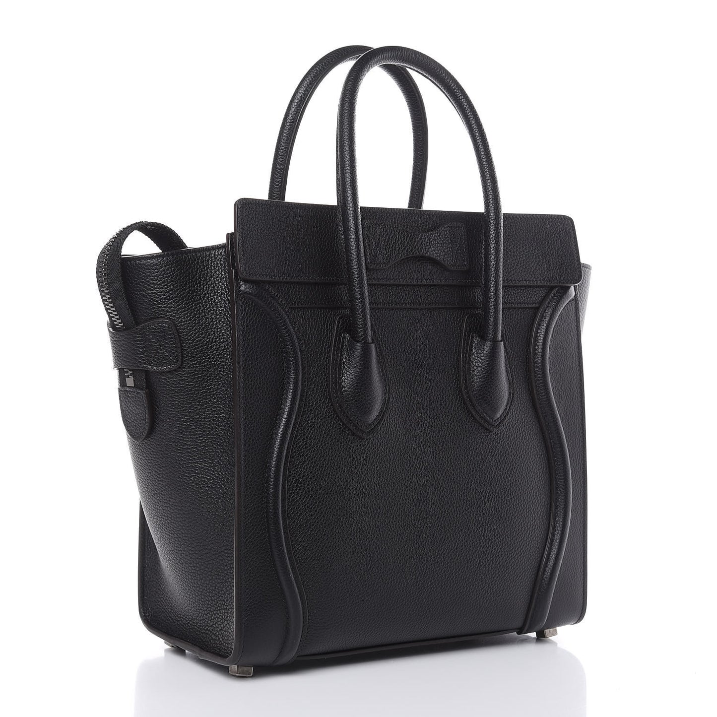 Drummed Calfskin Micro Luggage Black