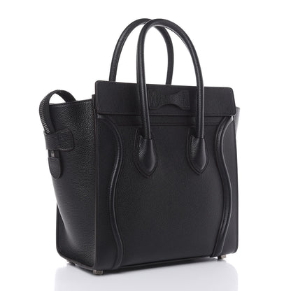 Celine Drummed Calfskin Micro Luggage Black 3 of 10