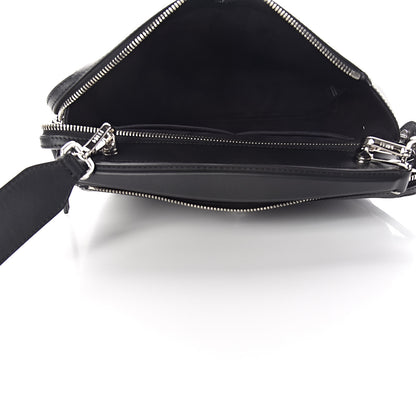 Fendi Vitello Baltico Dolce DotCom Satchel Black Blue Royal 6 of 15