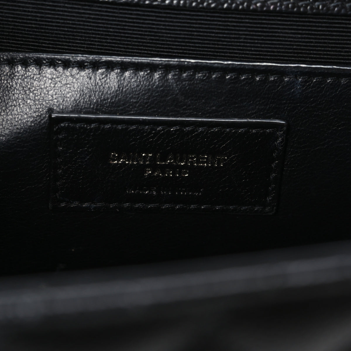 Grain De Poudre Textured Mixed Matelasse Triquilt Medium Monogram Monochrome Satchel Black