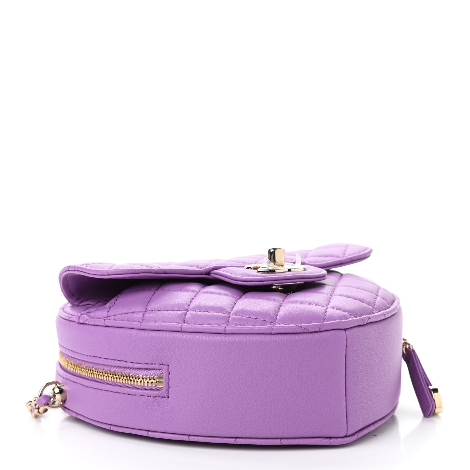 Chanel Lambskin Quilted CC In Love Heart Bag Purple 4 of 11