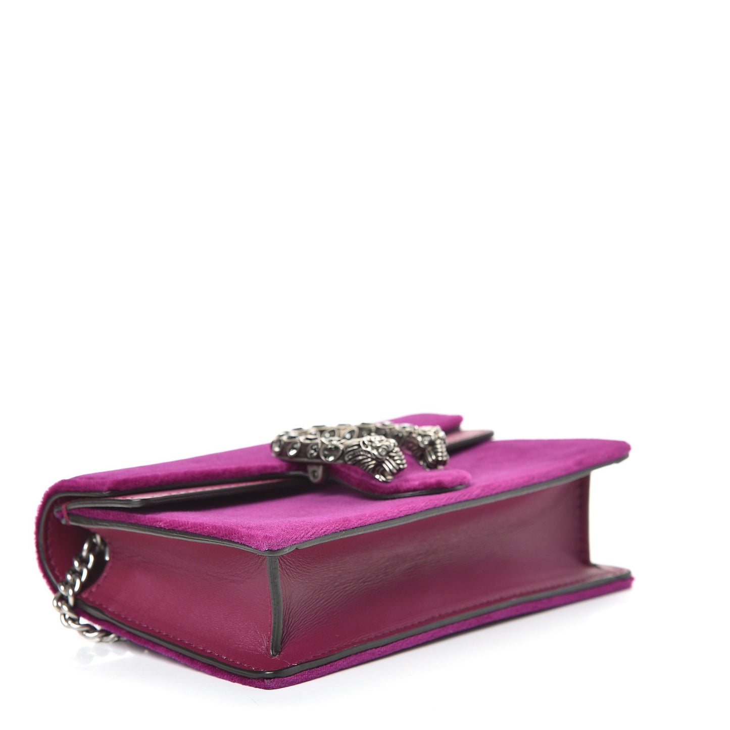 Velvet Super Mini Dionysus Shoulder Bag Fuchsia Violet Cyclamen