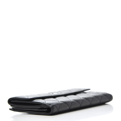 Chanel Caviar Quilted CC Long Double Wallet Black 4 of 8