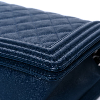 Chanel Caviar Quilted Medium Boy Flap Dark Blue 11 of 15