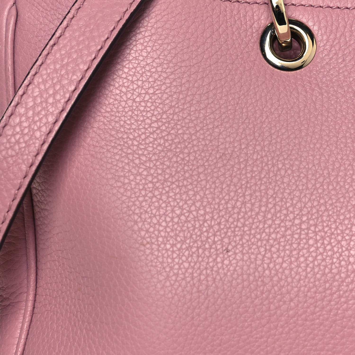 Gucci Pebbled Calfskin Medium Bamboo Shopper Tote Pink 7 of 13