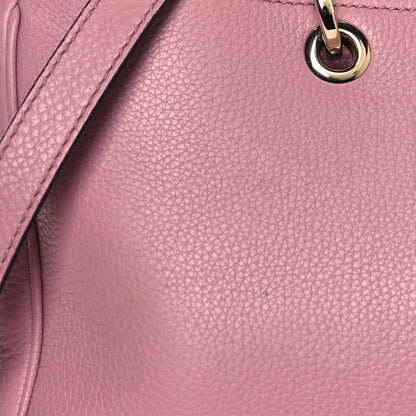 Gucci Pebbled Calfskin Medium Bamboo Shopper Tote Pink 7 of 13