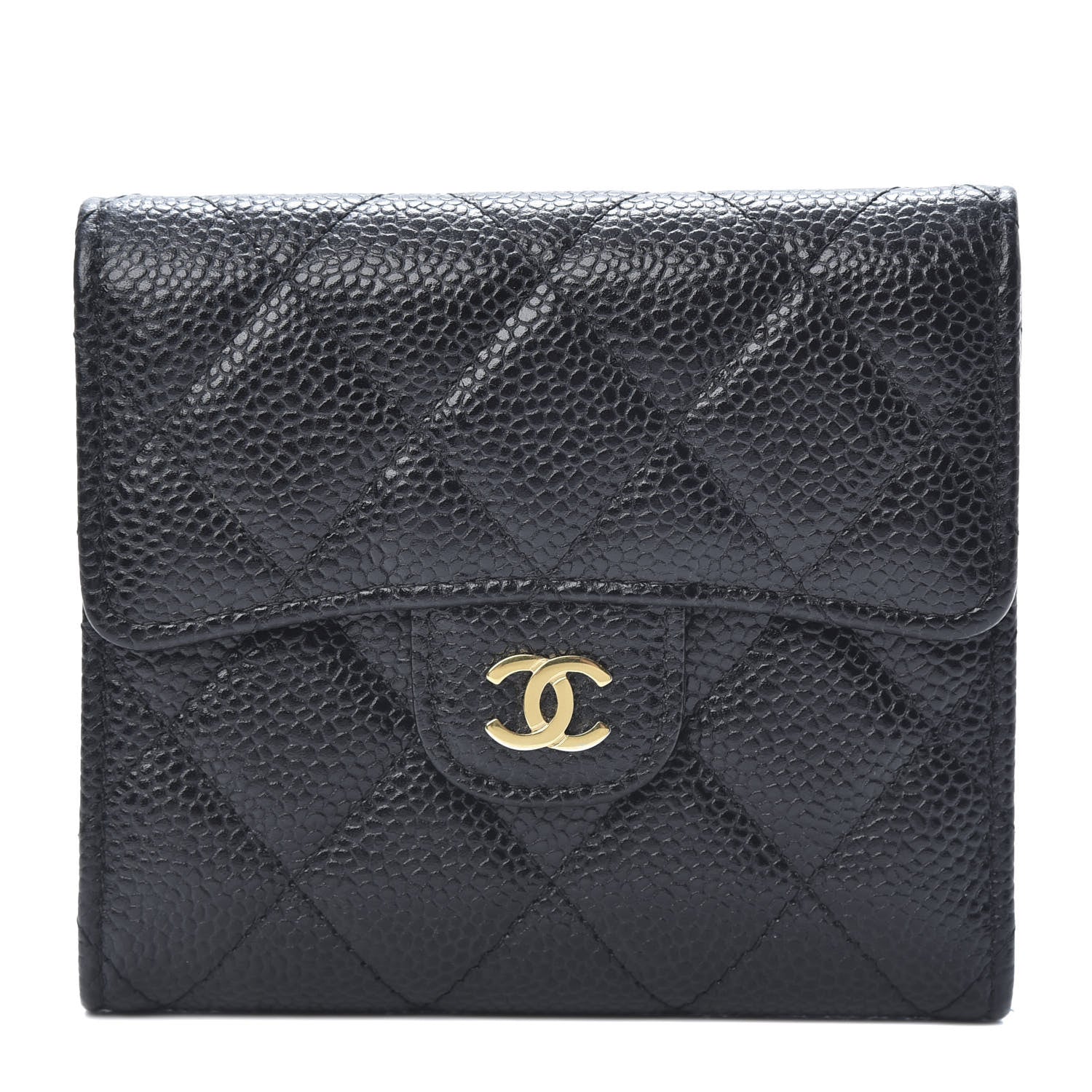 Chanel Caviar Quilted Compact Flap Wallet Black 1 of 9