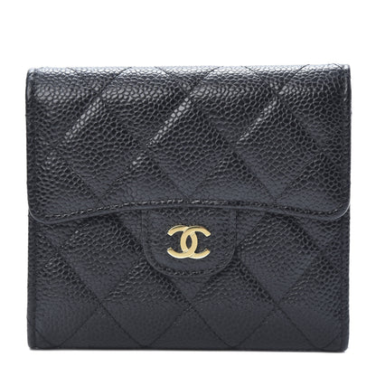 Chanel Caviar Quilted Compact Flap Wallet Black 1 of 9