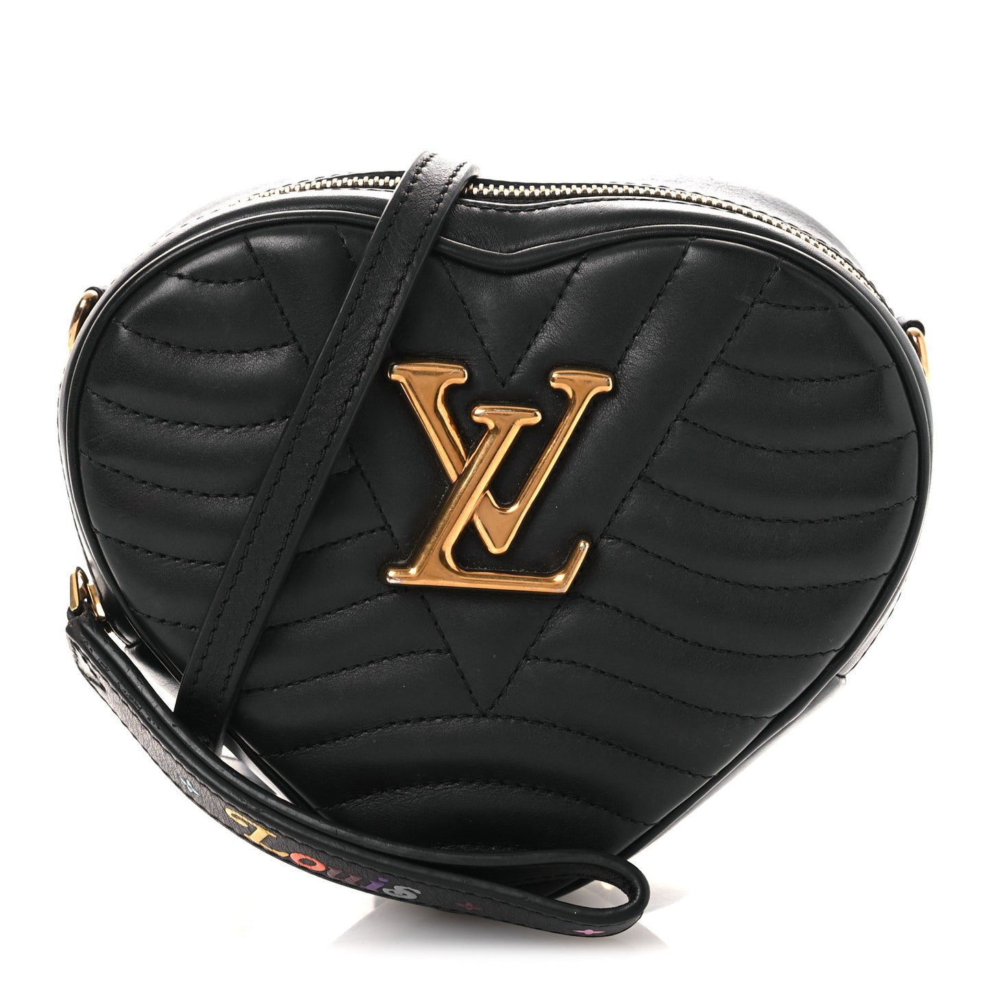 Calfskin New Wave Heart Bag Black