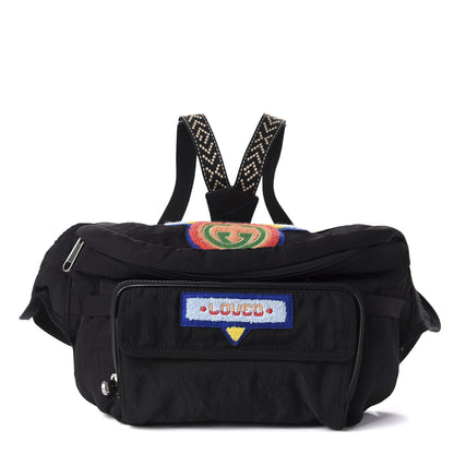 Gucci Nylon 80s Logo Patch Belt Bag Black 1 of 10