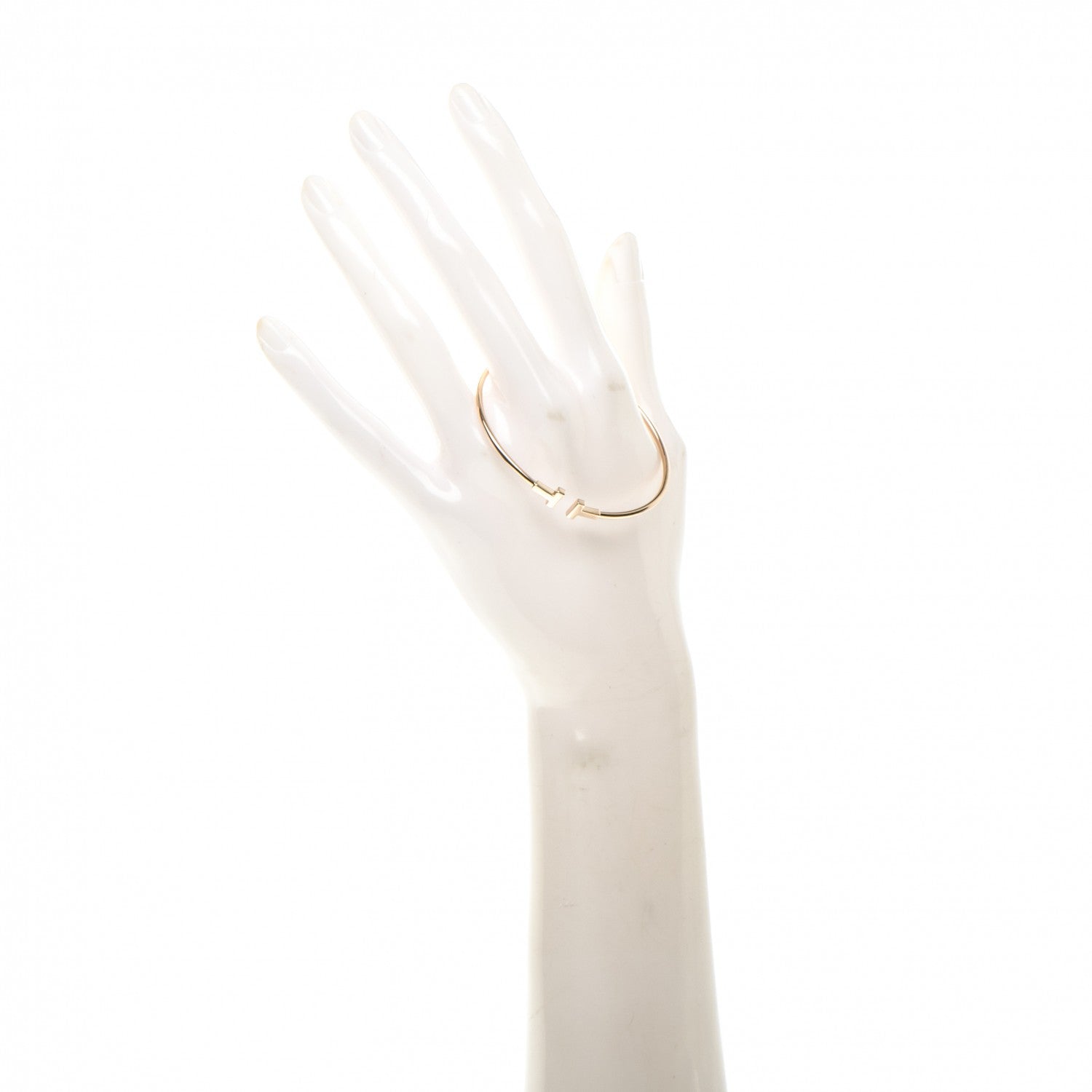 Tiffany 18K Yellow Gold Narrow T Wire Bracelet 2 of 5