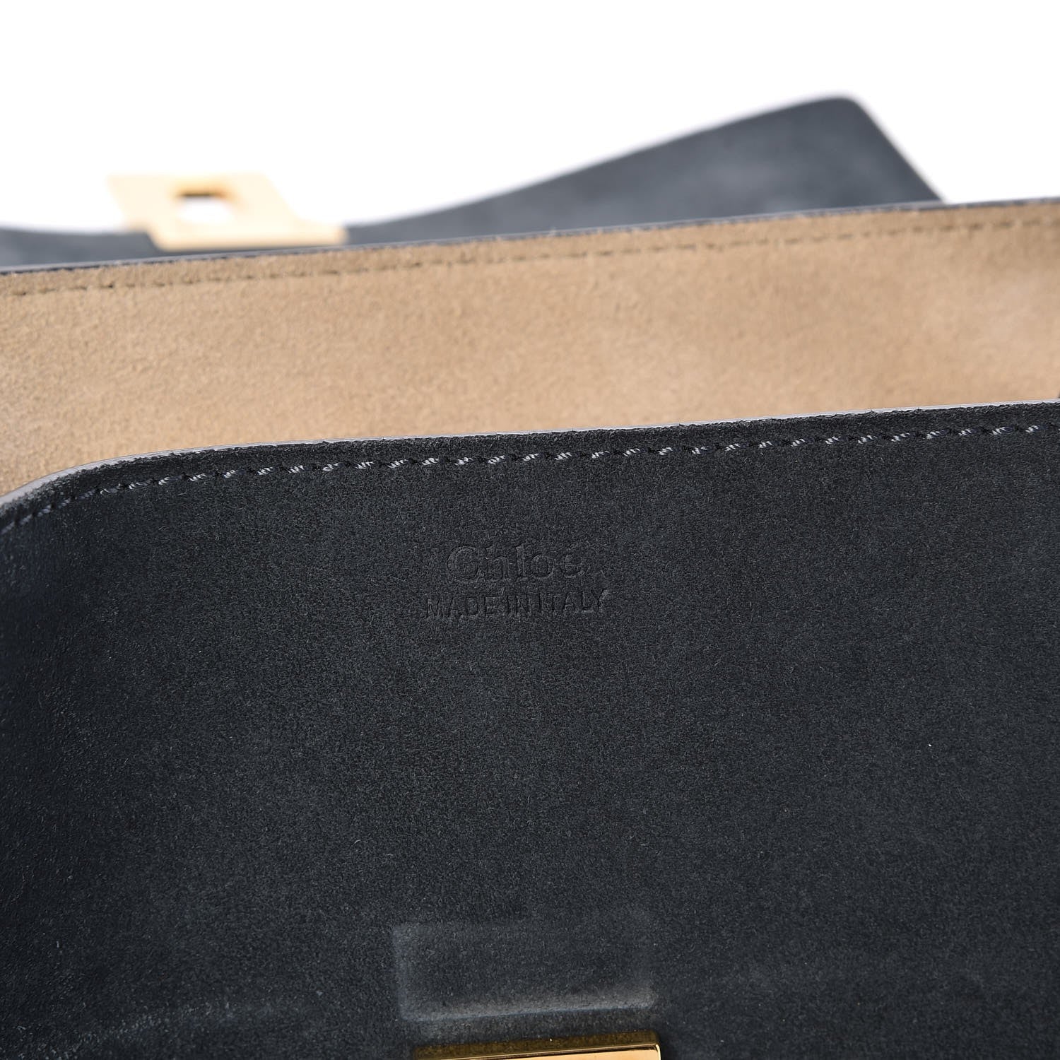 Chloe Suede Smooth Calfskin Drew Shoulder Bag Silver Blue 6 of 7