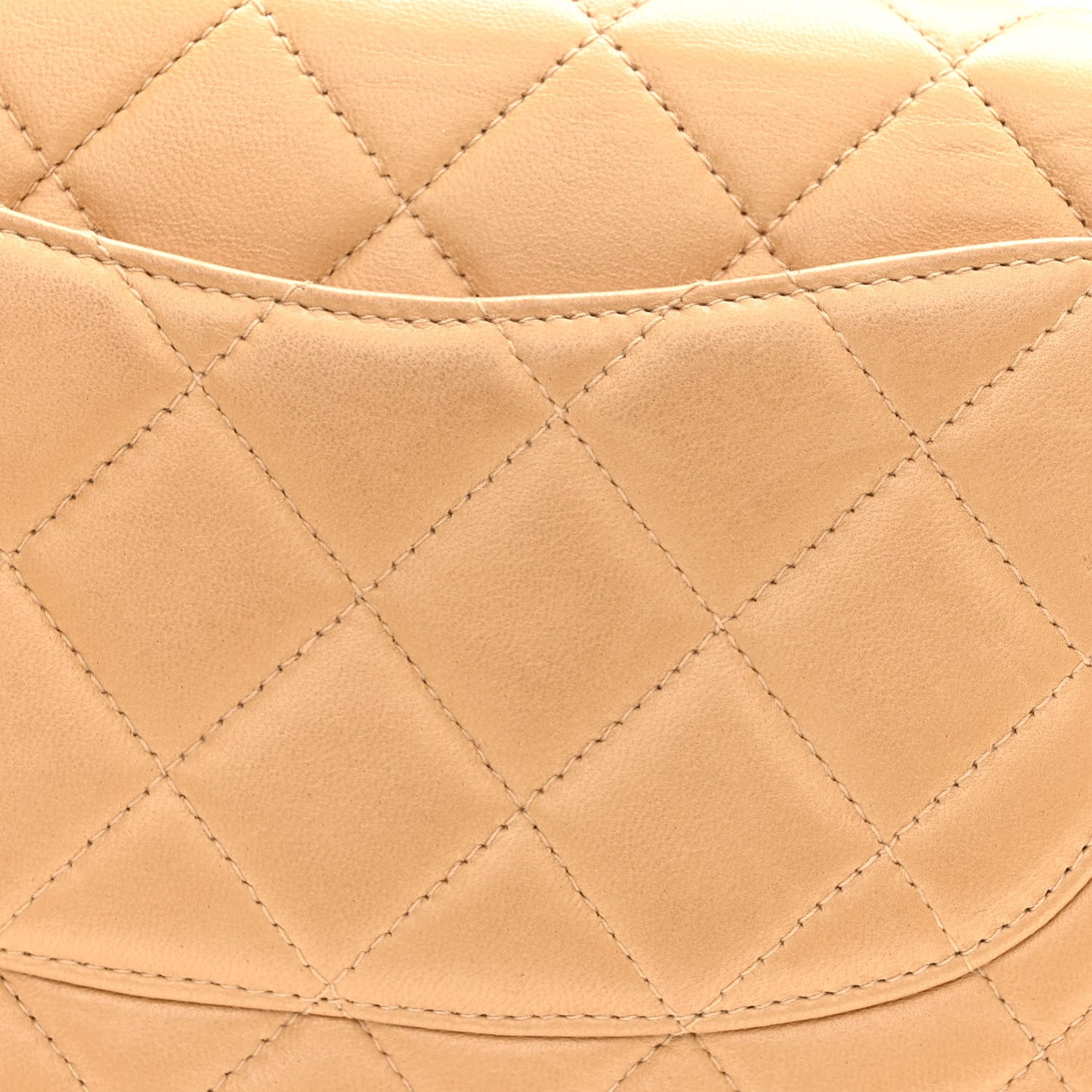 Lambskin Quilted Mini Rectangular Flap Dark Beige