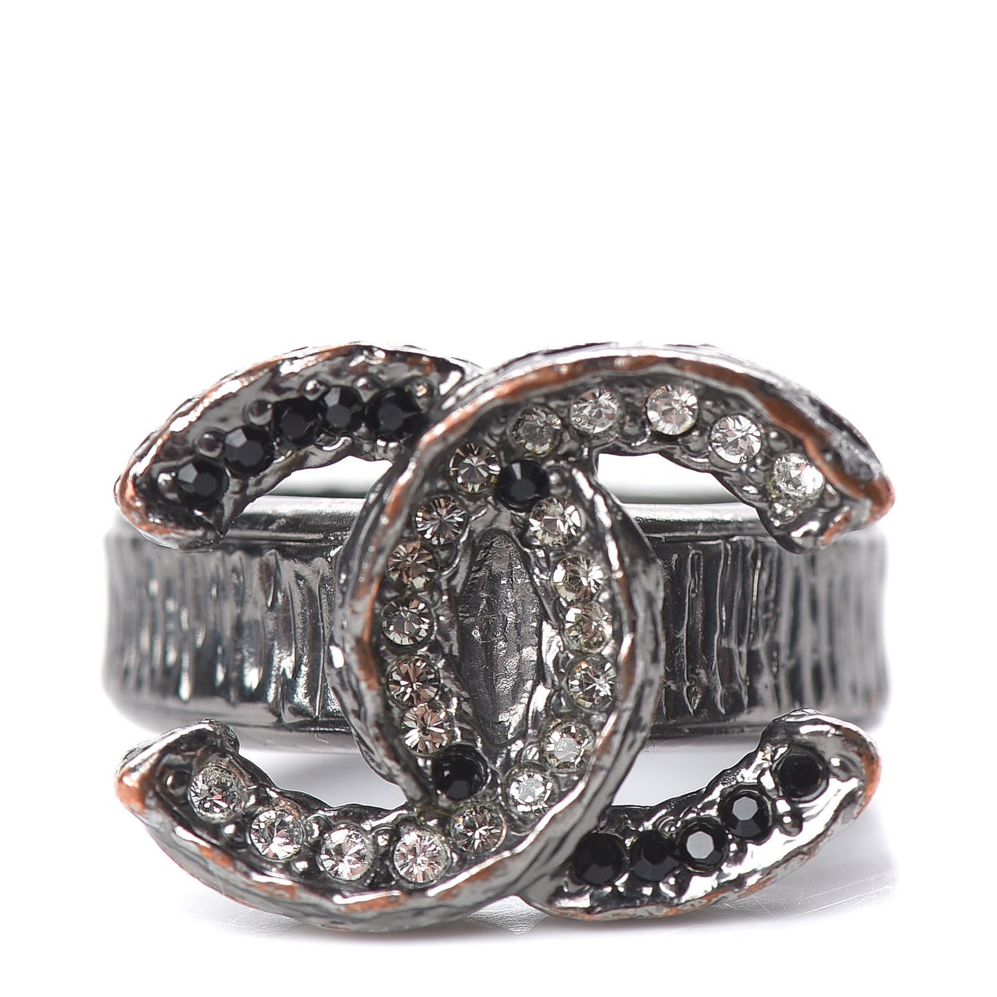 Ruthenium Crystal CC Ring 5.5 Black