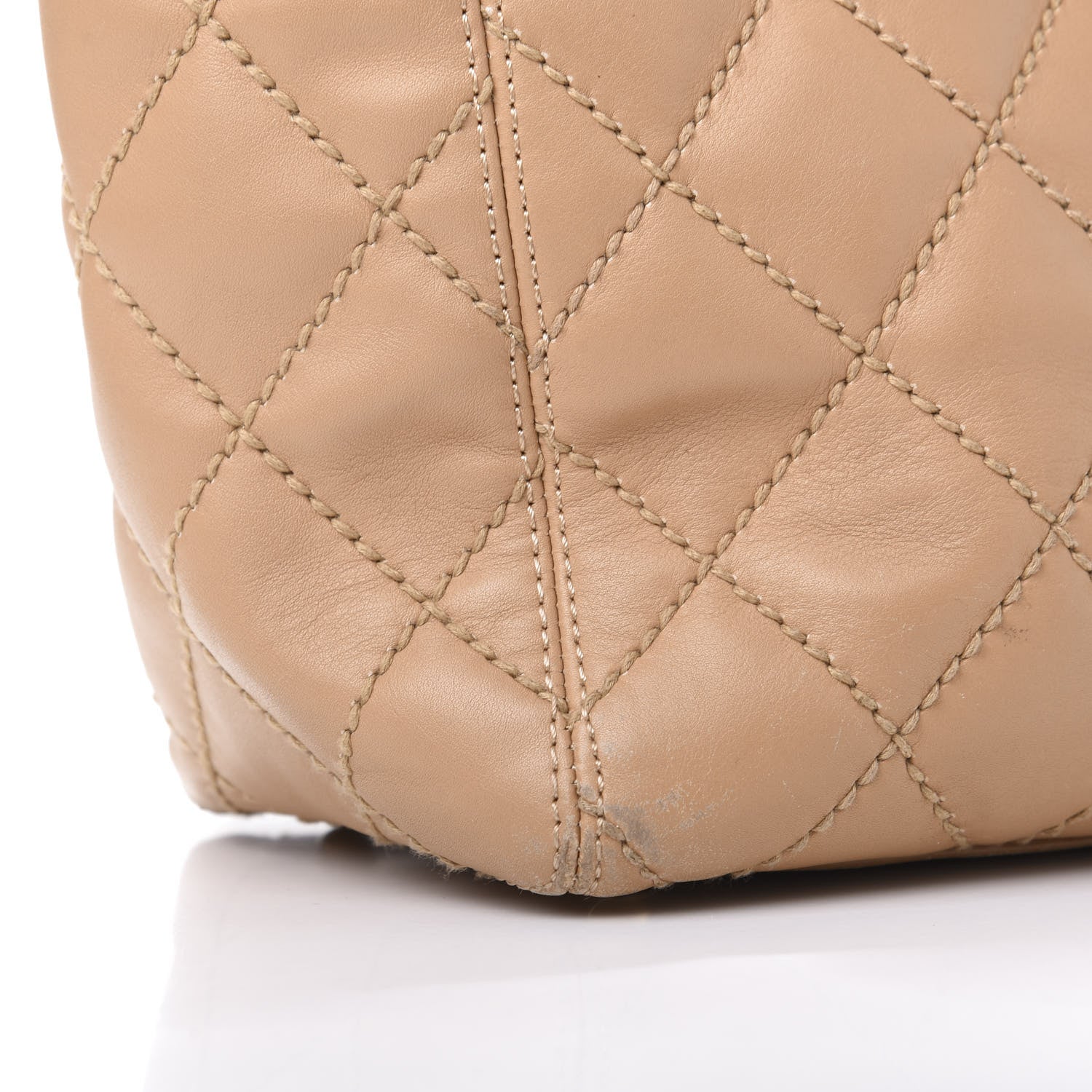 Chanel Calfskin Wild Stitch Medium Tote Beige 12 of 16