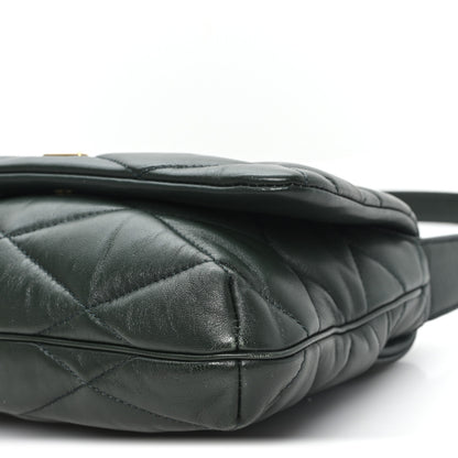 Saint Laurent Lambskin Quilted Le 57 Diamond Shoulder Bag Vert Fonce 10 of 11