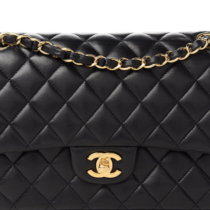 Chanel Lambskin Quilted Medium Double Flap Black 10 of 10