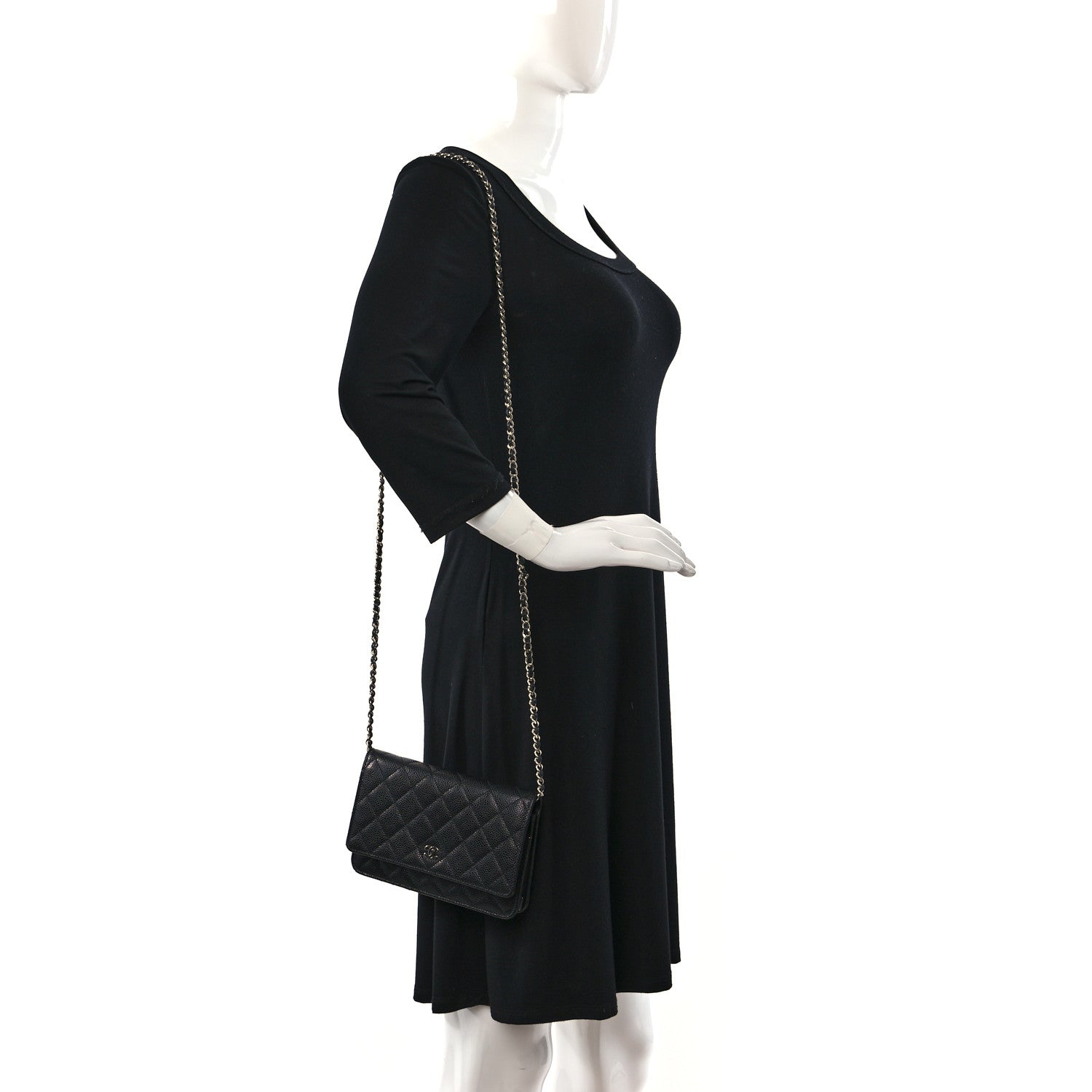 Chanel Caviar Quilted Wallet on Chain WOC Black 2 of 11