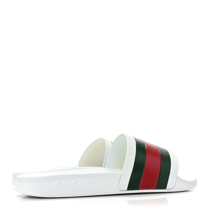 Gucci Rubber Web Mens Pool Slide Sandals 11 Great White 4 of 9