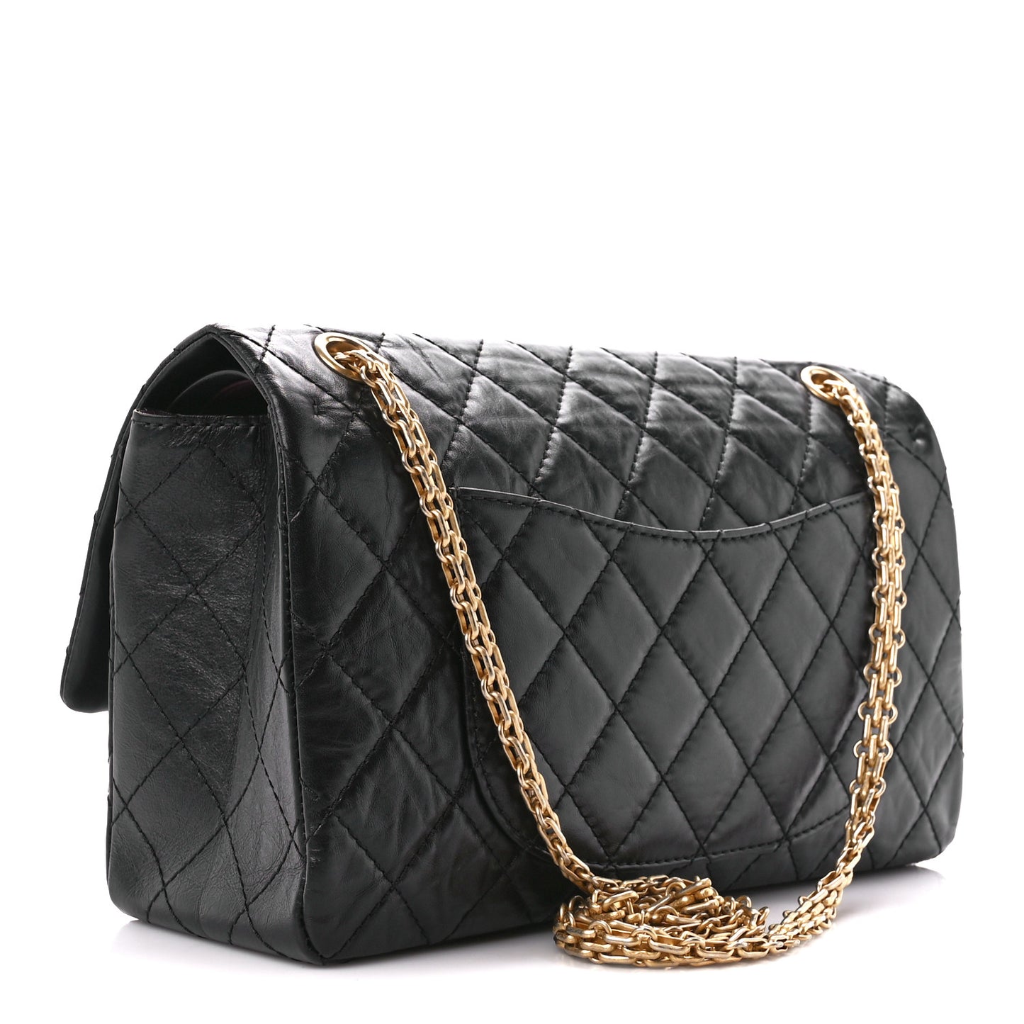 Aged Calfskin Quilted 2.55 Reissue 226 Flap Black