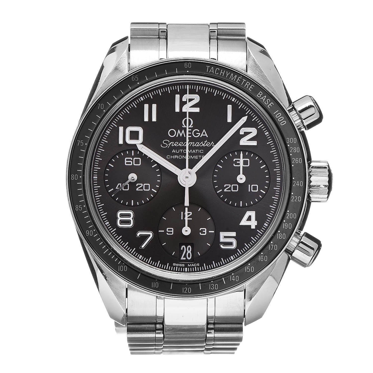 Omega Stainless Steel 38mm Speedmaster Date Chronograph Automatic Watch Grey 324.30.38.40.06.001 1 of 9