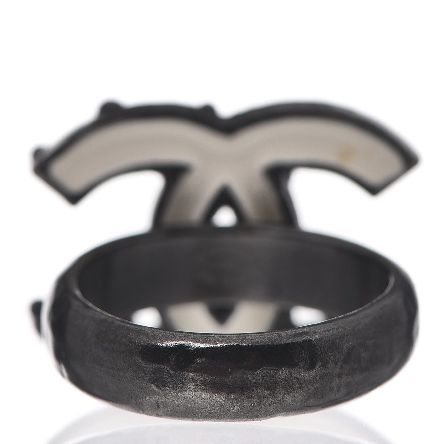 Enamel CC Ring 5.75 Black White