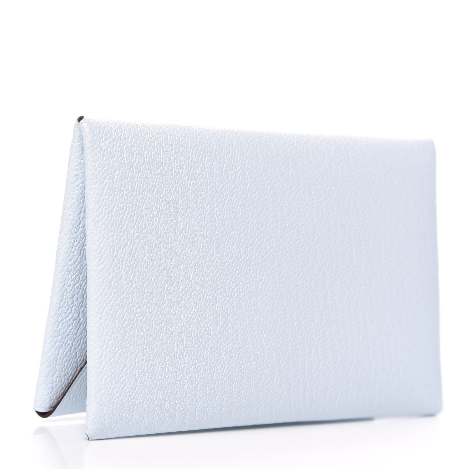 Hermes Chevre Mysore Verso Calvi Card Case Bleu Brume Brique 3 of 7