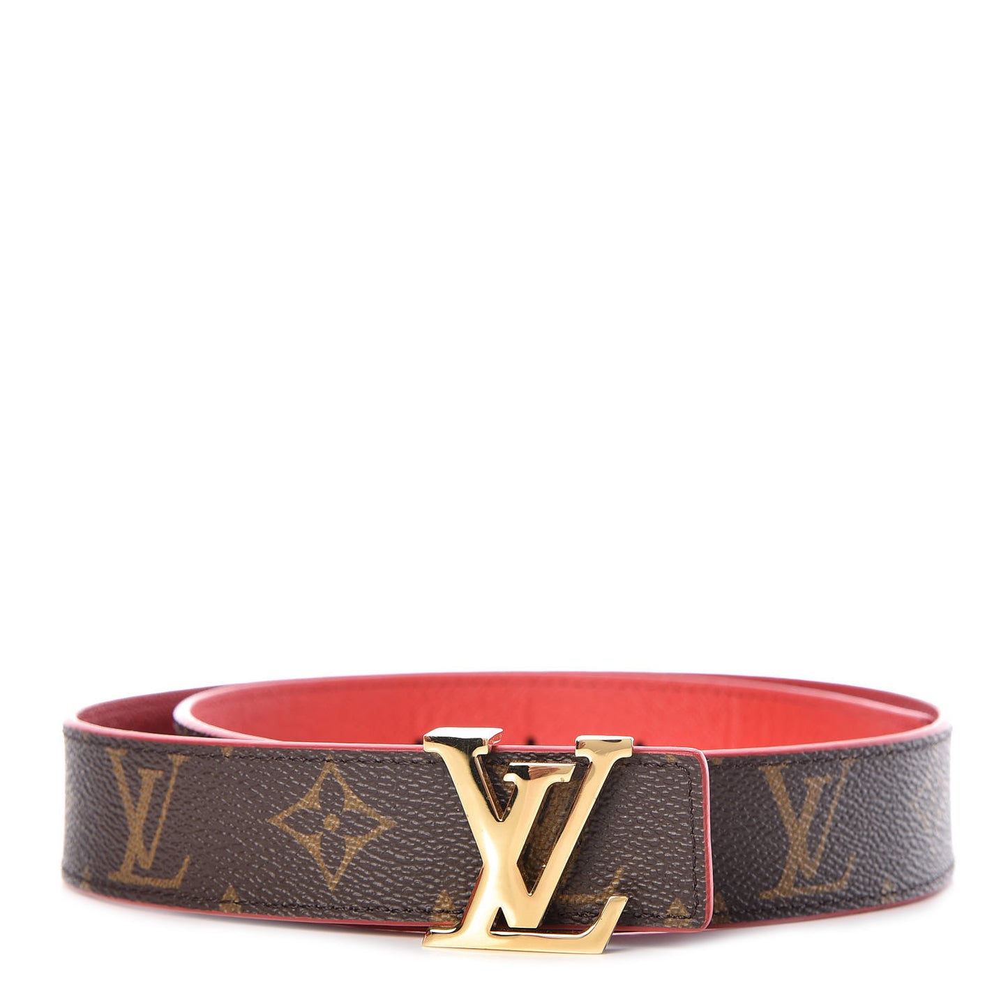 Monogram 30mm LV Initiales Reversible Belt 75 30 Coquelicot