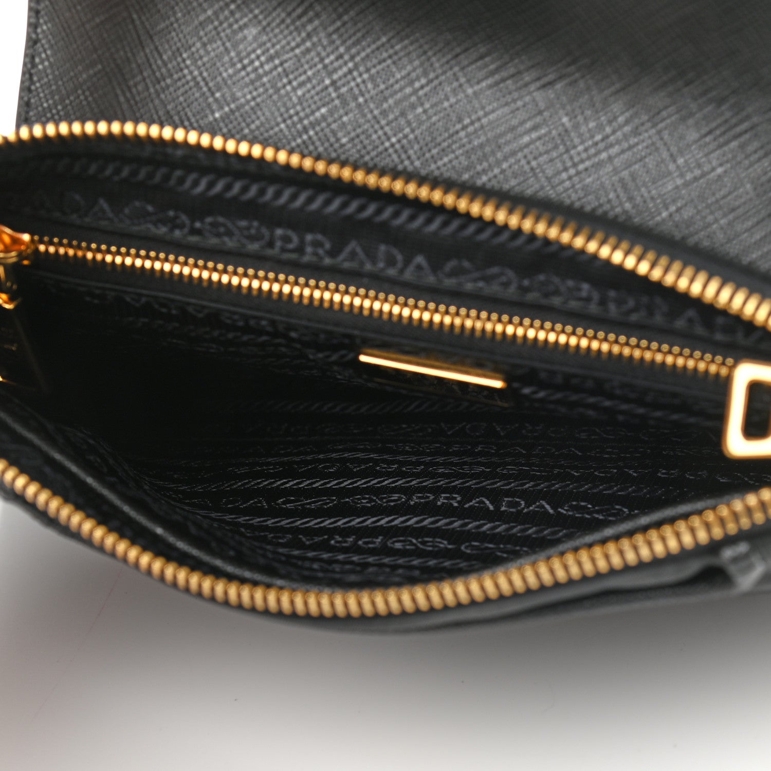 Prada Tessuto Nylon Saffiano Crossbody Bag Black 5 of 9