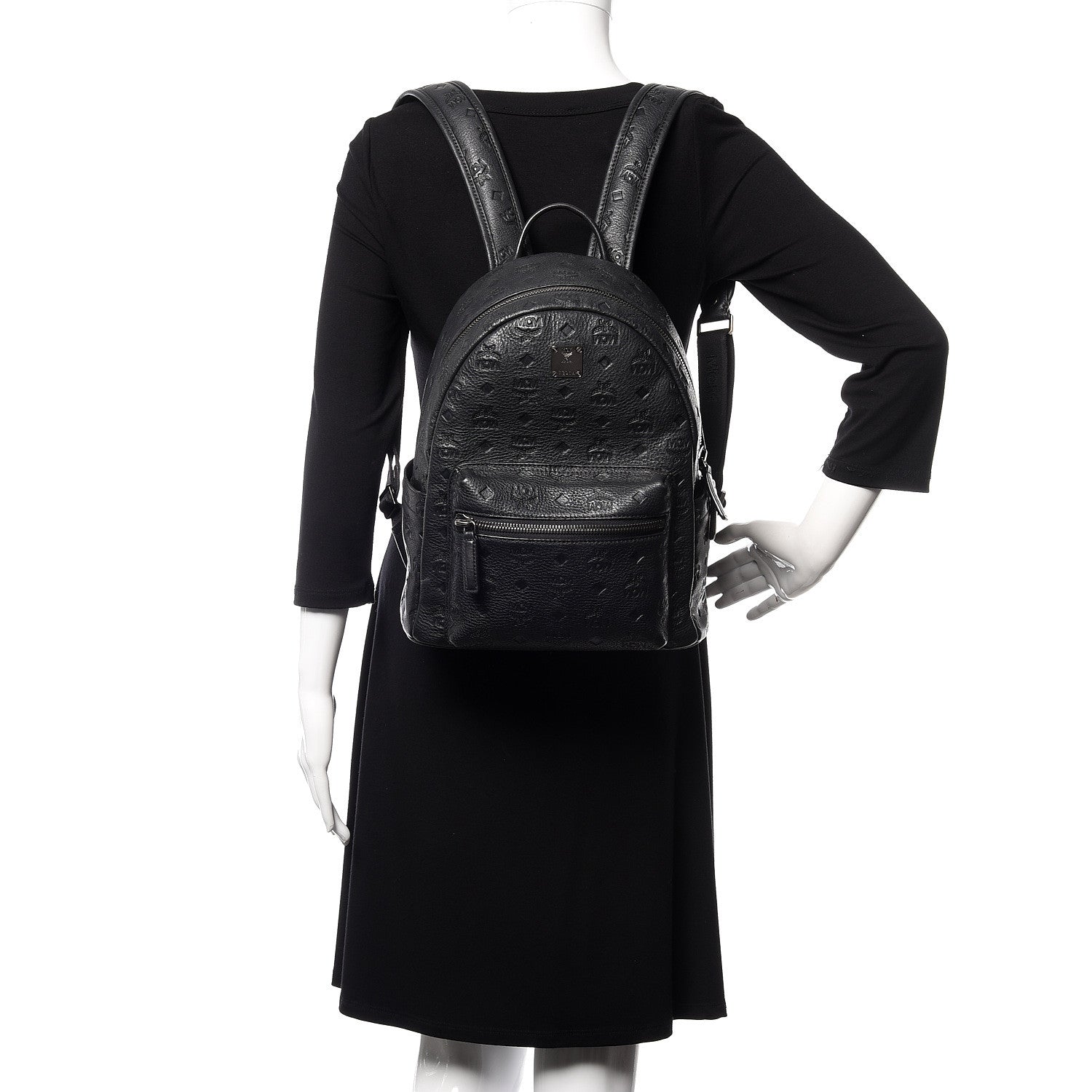 MCM Calfskin Ottomar Small Stark Backpack Black 2 of 12