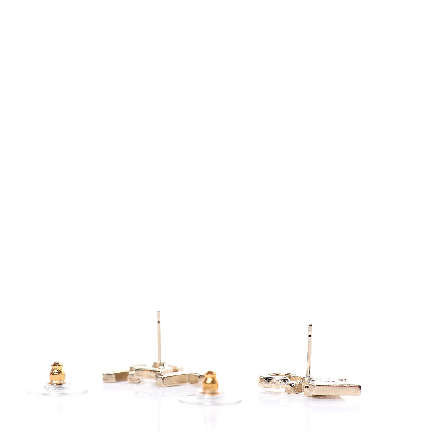 Crystal Pearl Signature Stud Earrings Gold