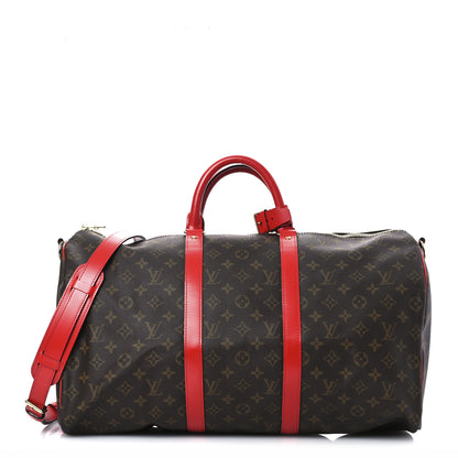 Louis Vuitton Calfskin Monogram Keepall Bandouliere 50 Coquelicot 1 of 13