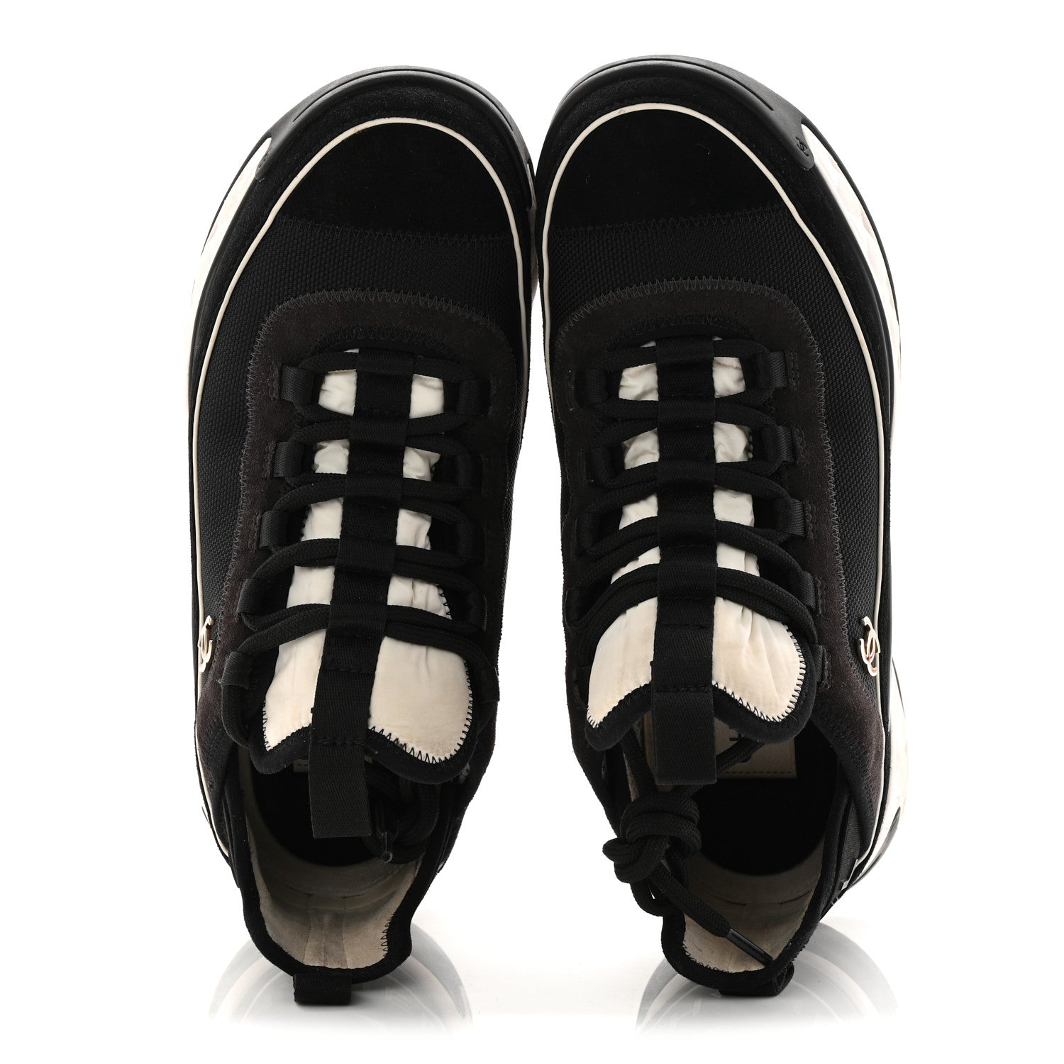 Chanel Fabric Suede CC Sneakers 39 Black 2 of 10